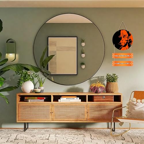 Hanuman Ji Mantra Printed Wooden Wall Art Decor for Home Decoration With Adjustable Rope Decorative Item for Pooja & Temple Room