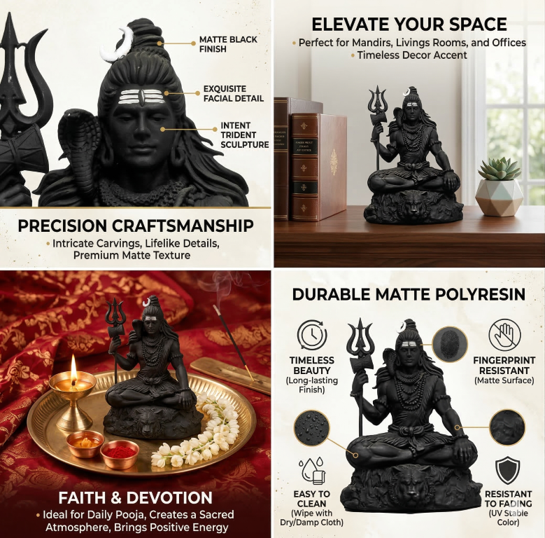 Shiva Meditation Idol 9 cm