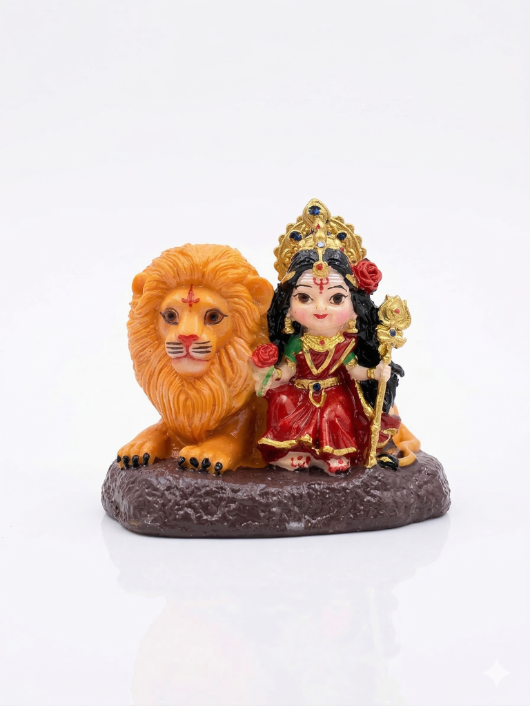 Maa Durga Idol with Lion 8 cm