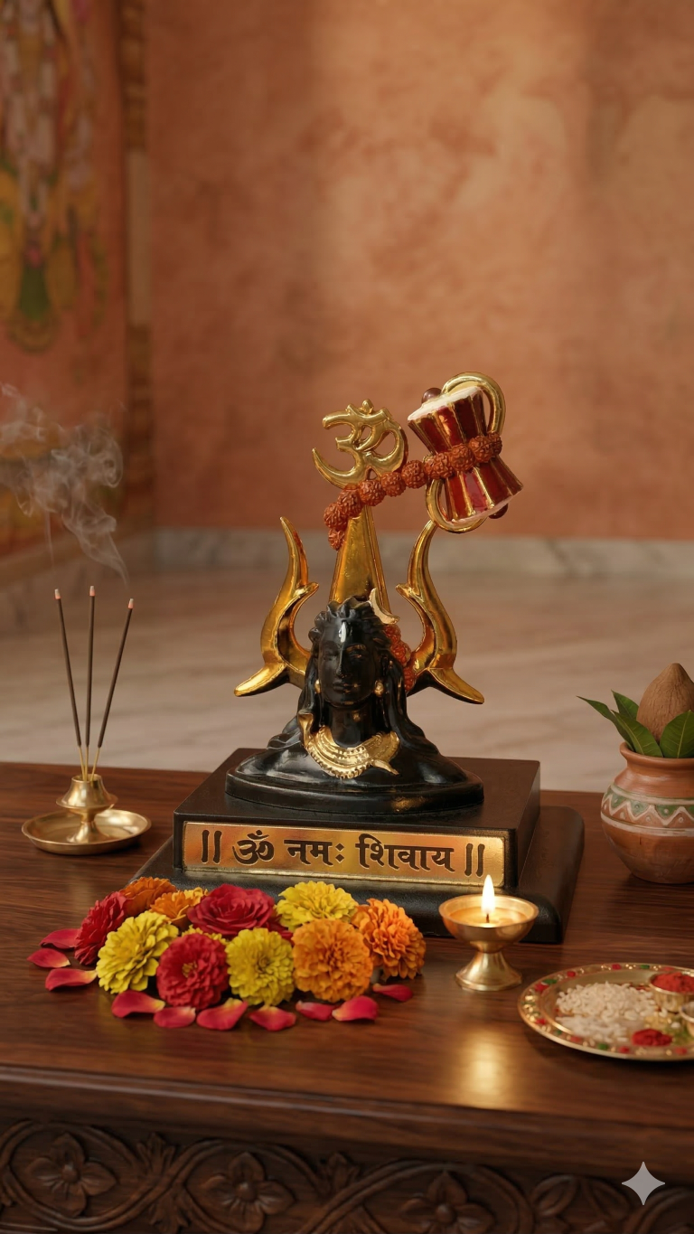 Shiva Idol with Trishul Damru 11 cm