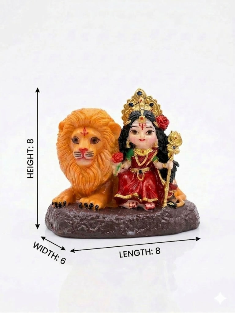 Maa Durga Idol with Lion 8 cm