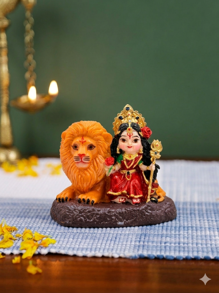 Maa Durga Idol with Lion 8 cm