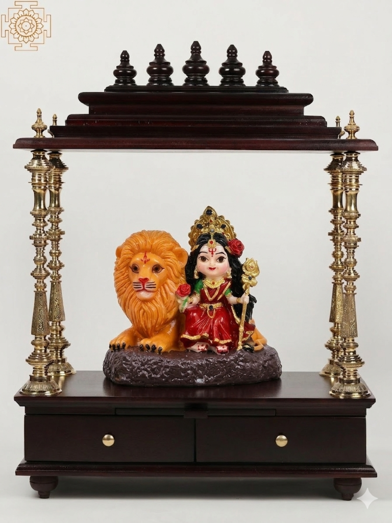 Maa Durga Idol with Lion 8 cm