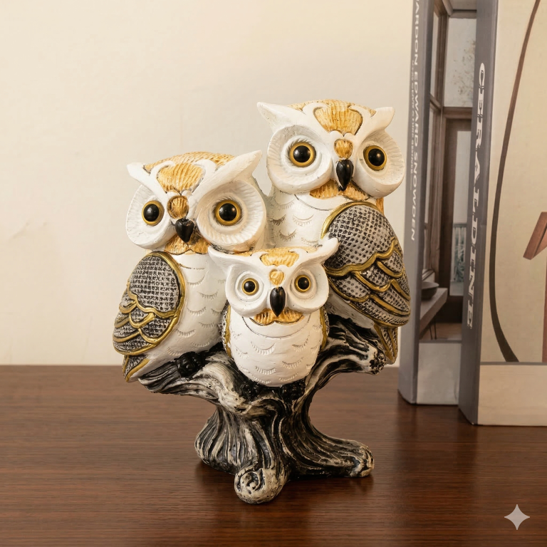 Owl Resin Showpiece for Home Decor
