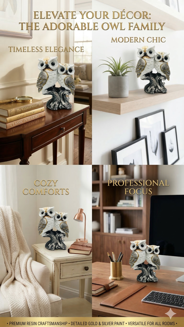 Owl Resin Showpiece for Home Decor