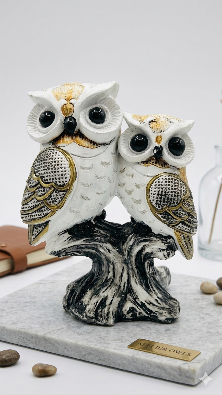 Owl Resin Showpiece for Home Decor