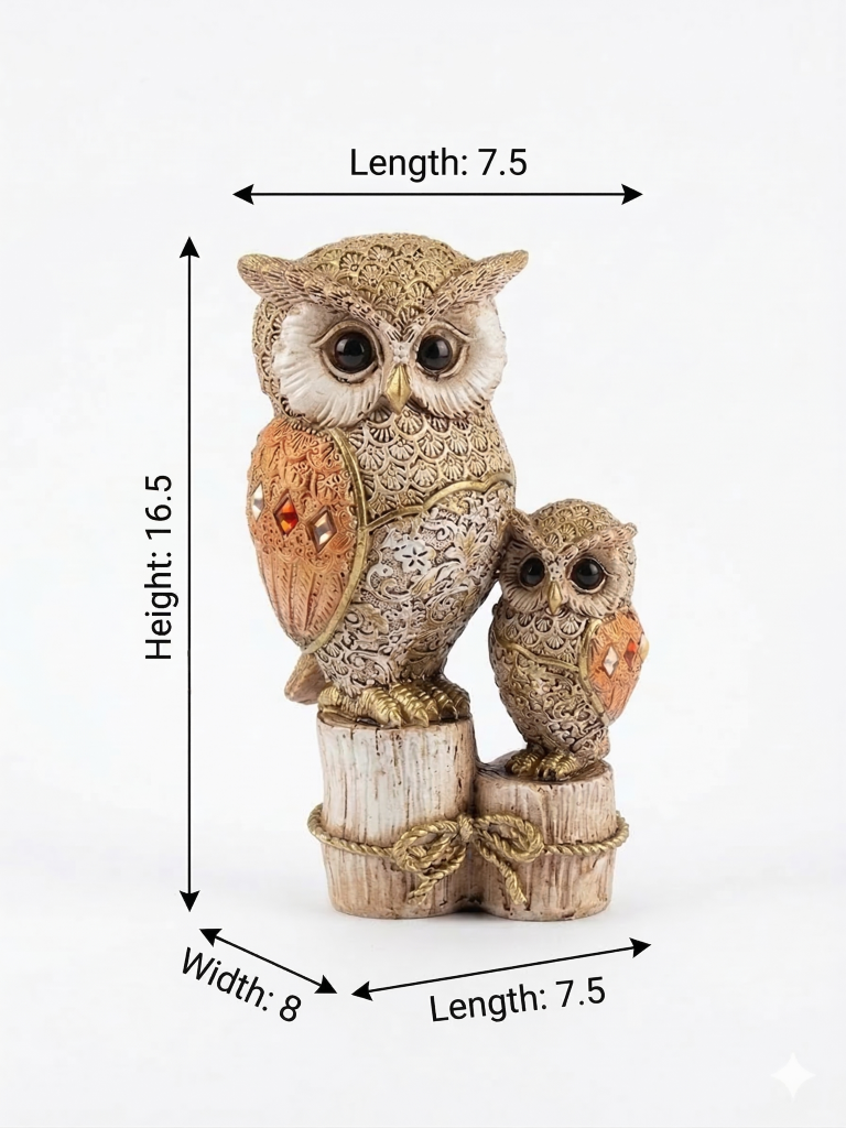 Owl on Stump Sculpture Decor