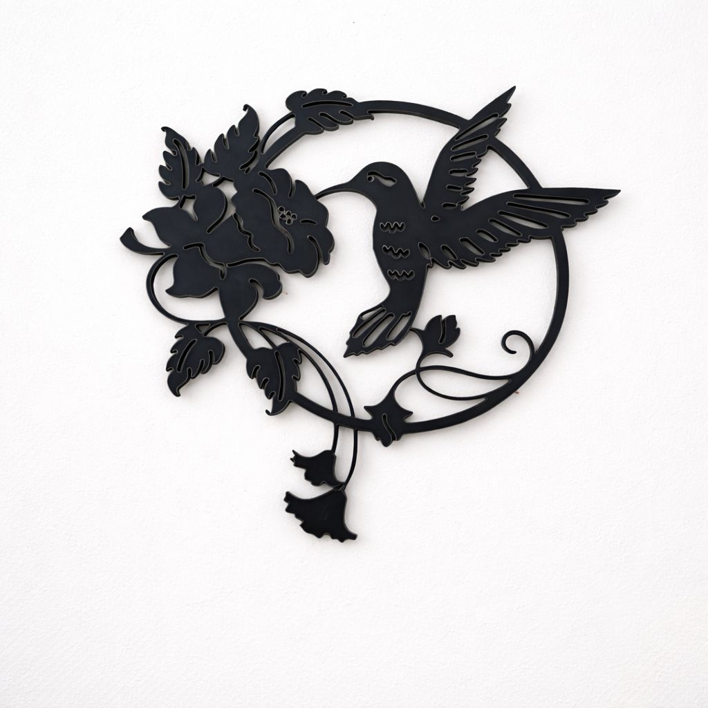 Bird MDF Wall Art Decor Black
