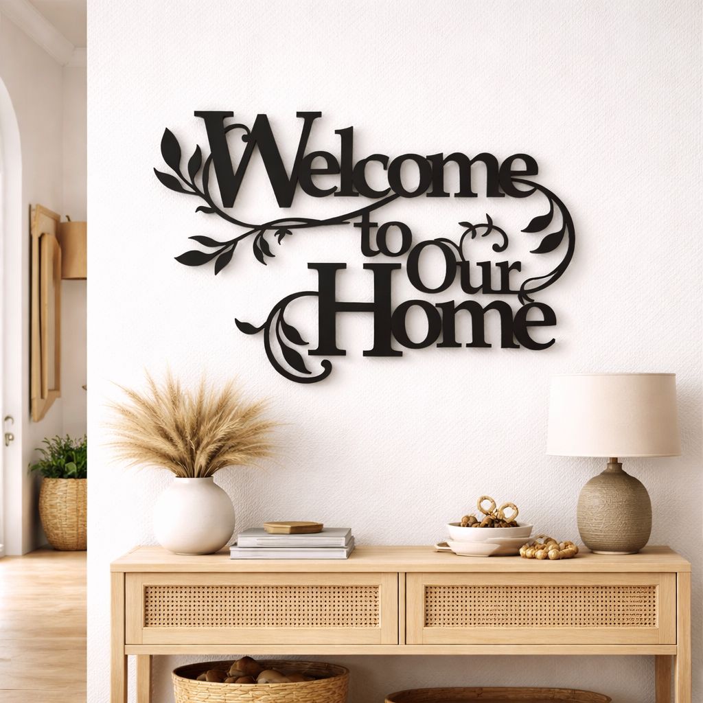 Welcome Home MDF Wall Art Sign
