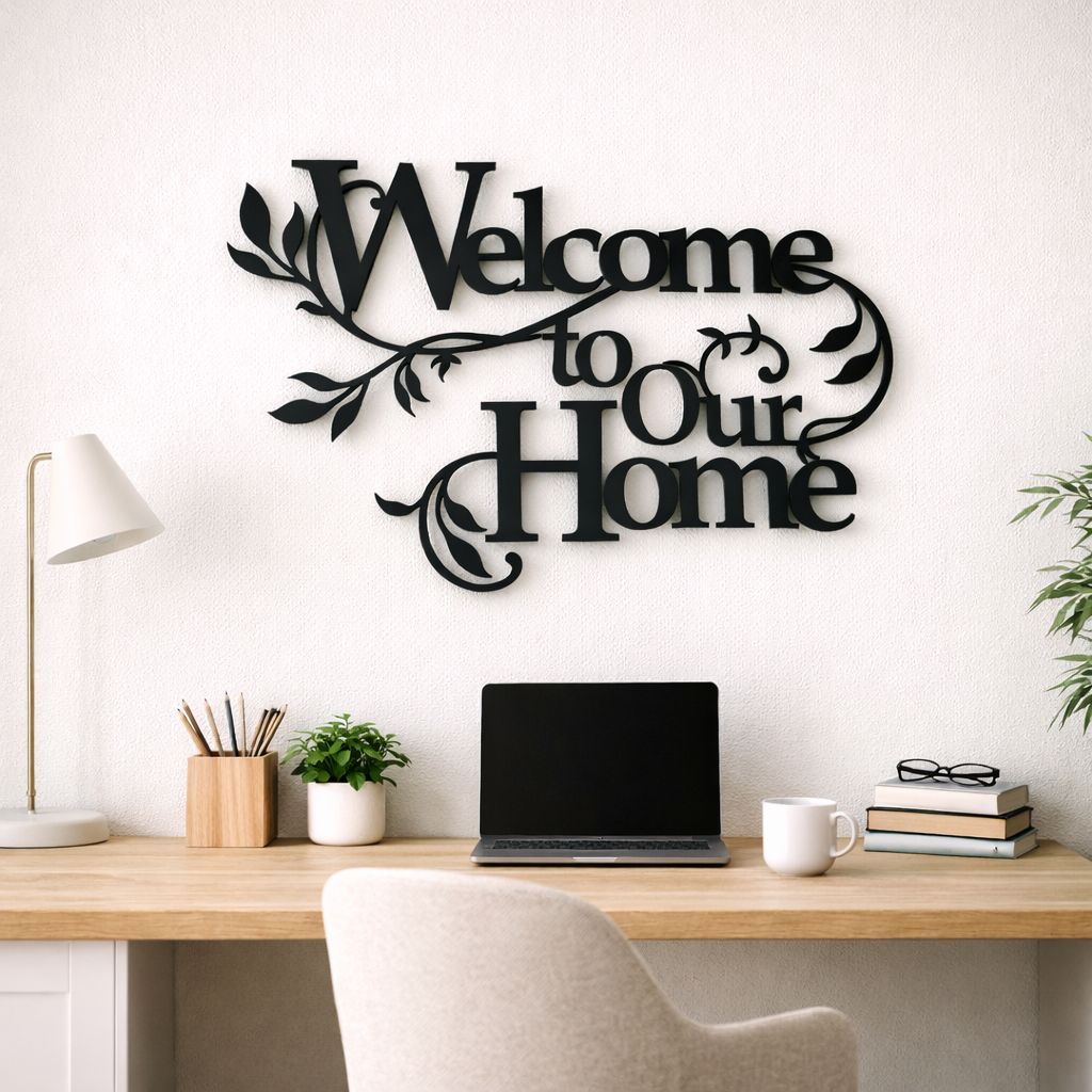 Welcome Home MDF Wall Art Sign