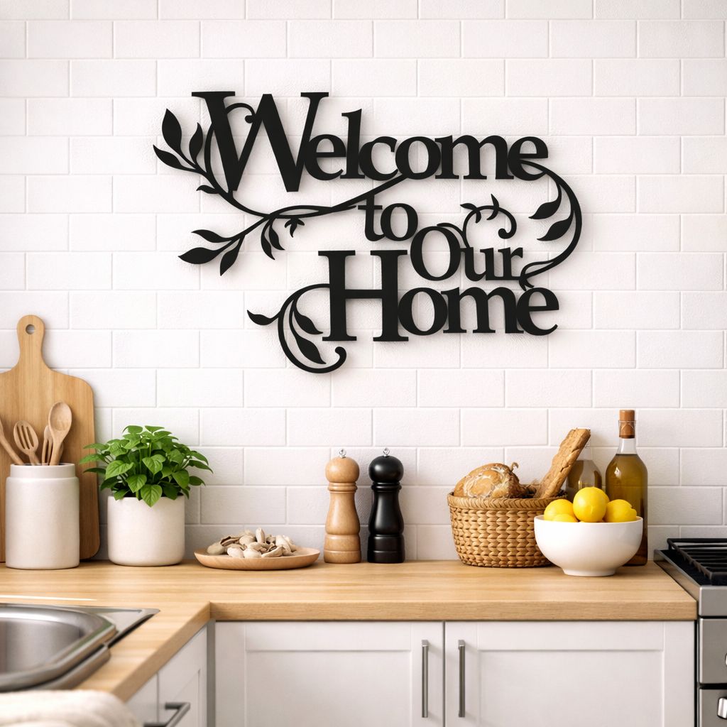 Welcome Home MDF Wall Art Sign