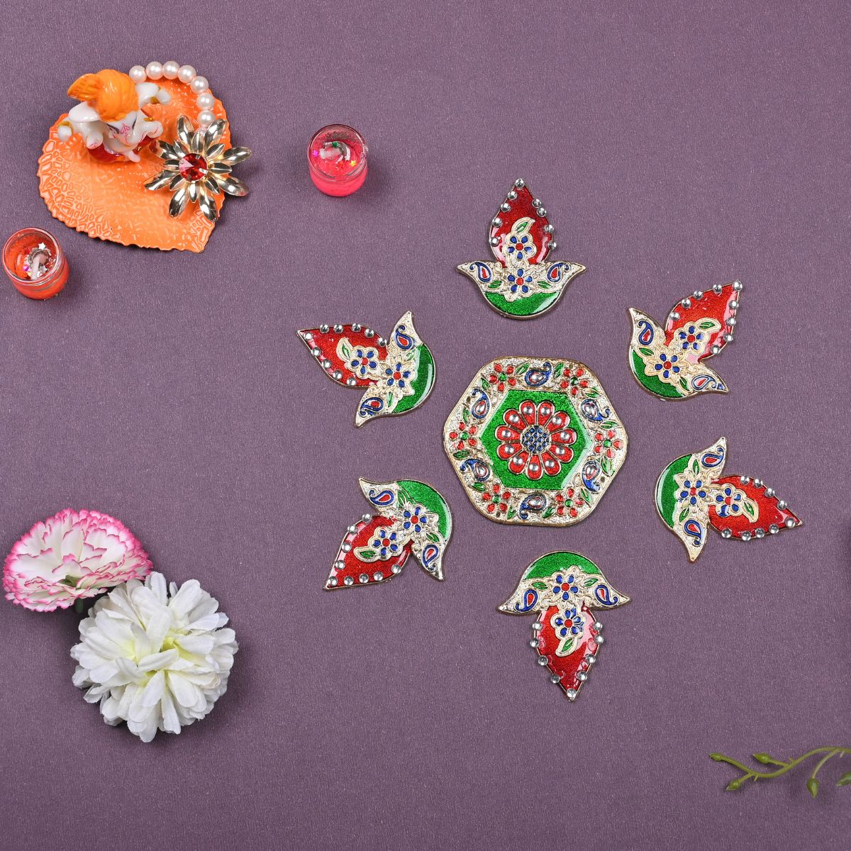 Diya Meena Stone Rangoli