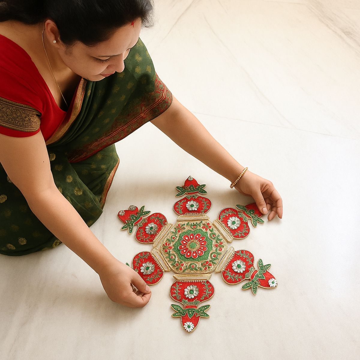Kalash Meena Stone Rangoli