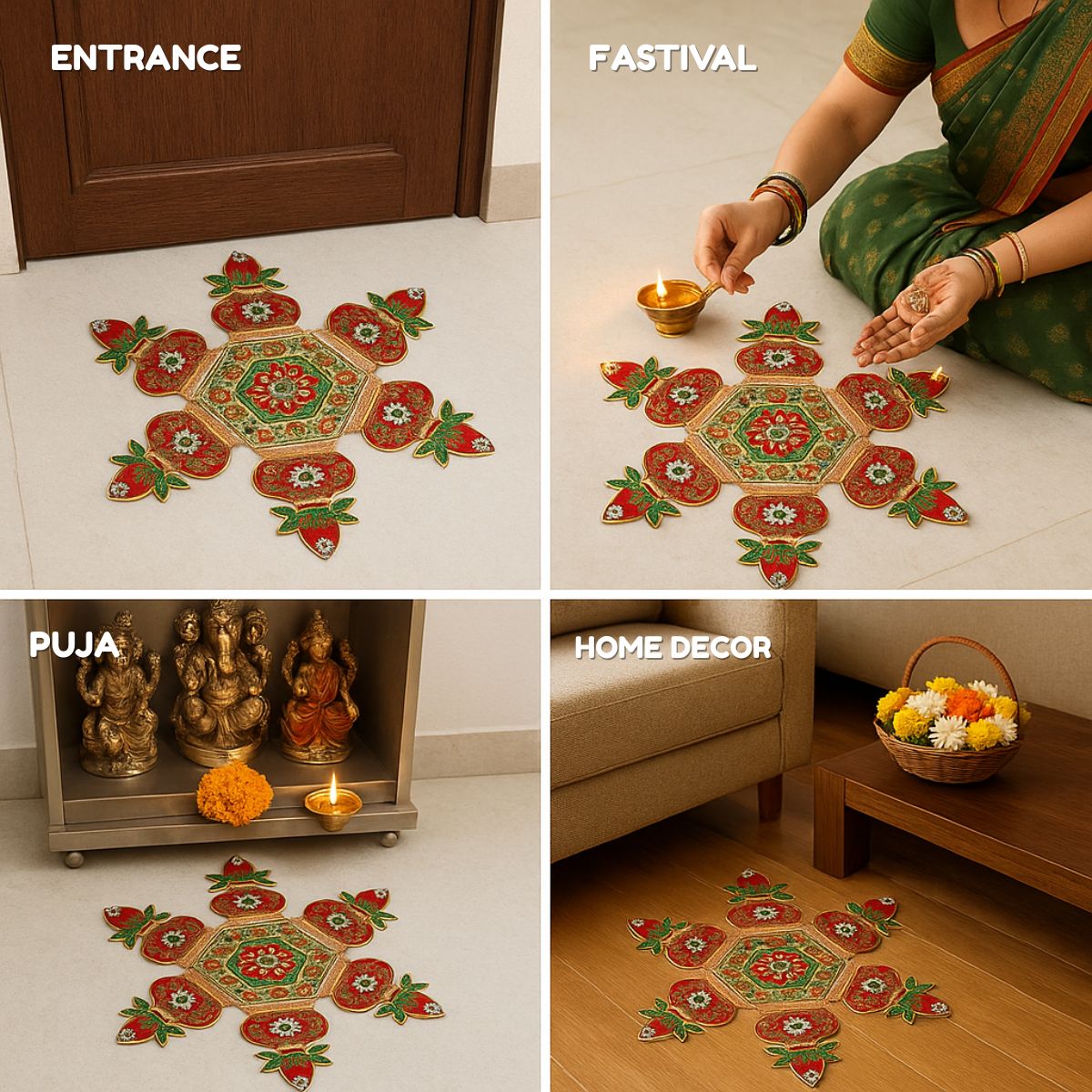 Kalash Meena Stone Rangoli
