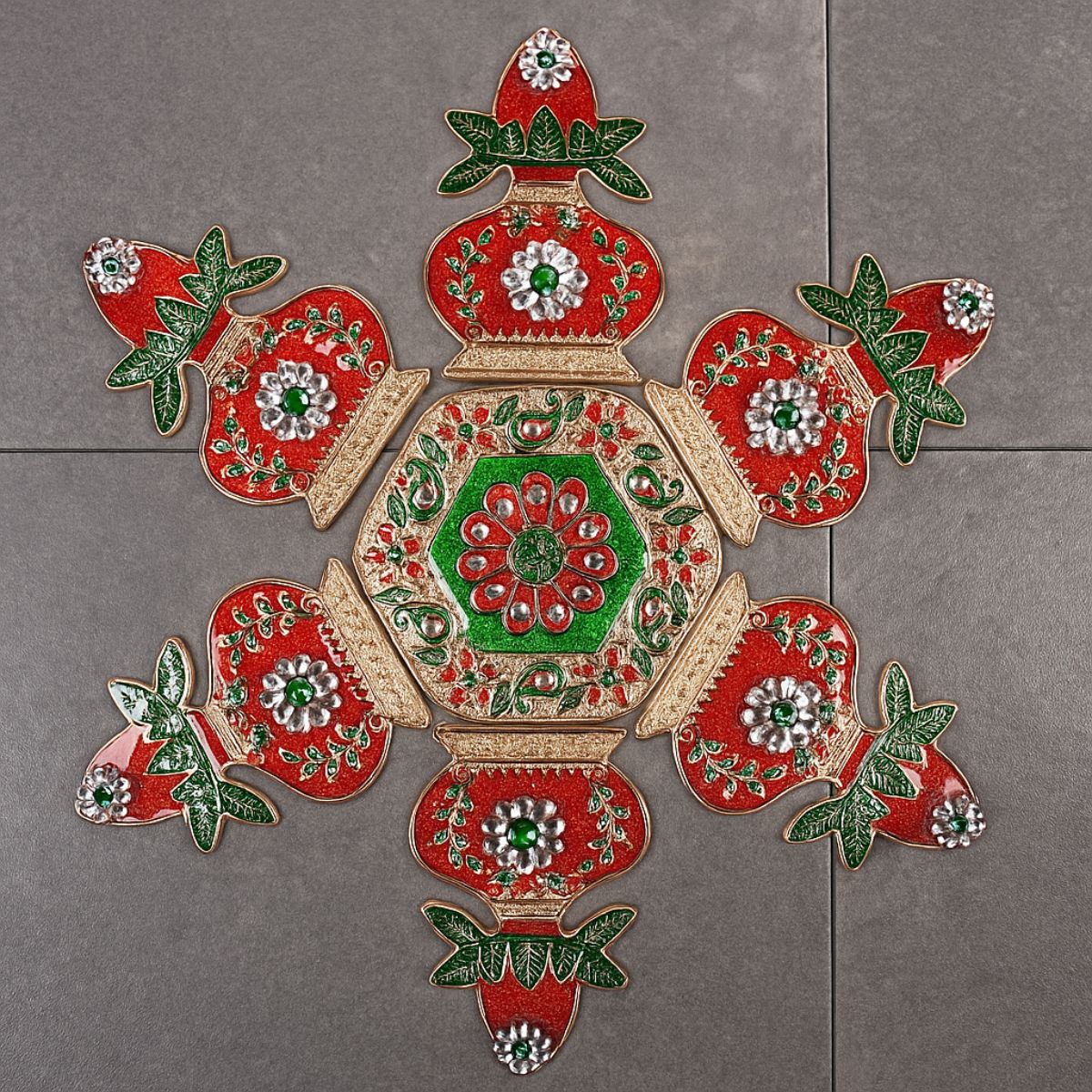 Kalash Meena Stone Rangoli