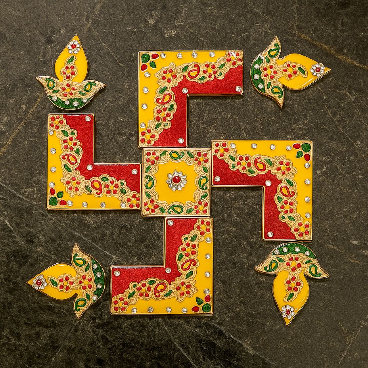 Swastik Meena Stone Rangoli
