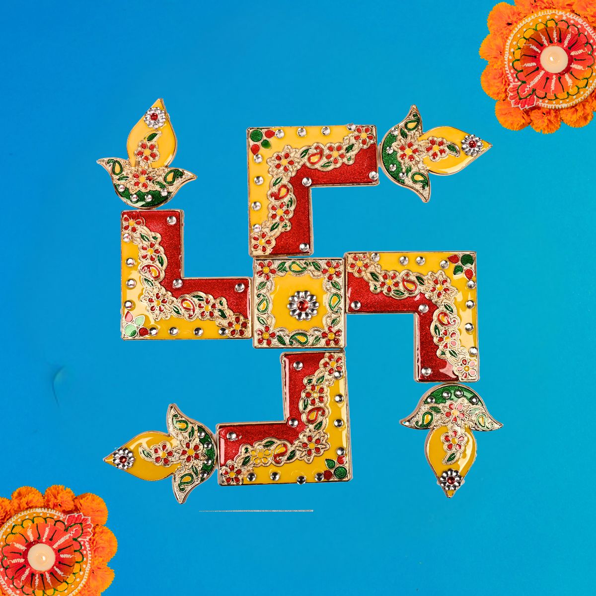 Swastik Meena Stone Rangoli