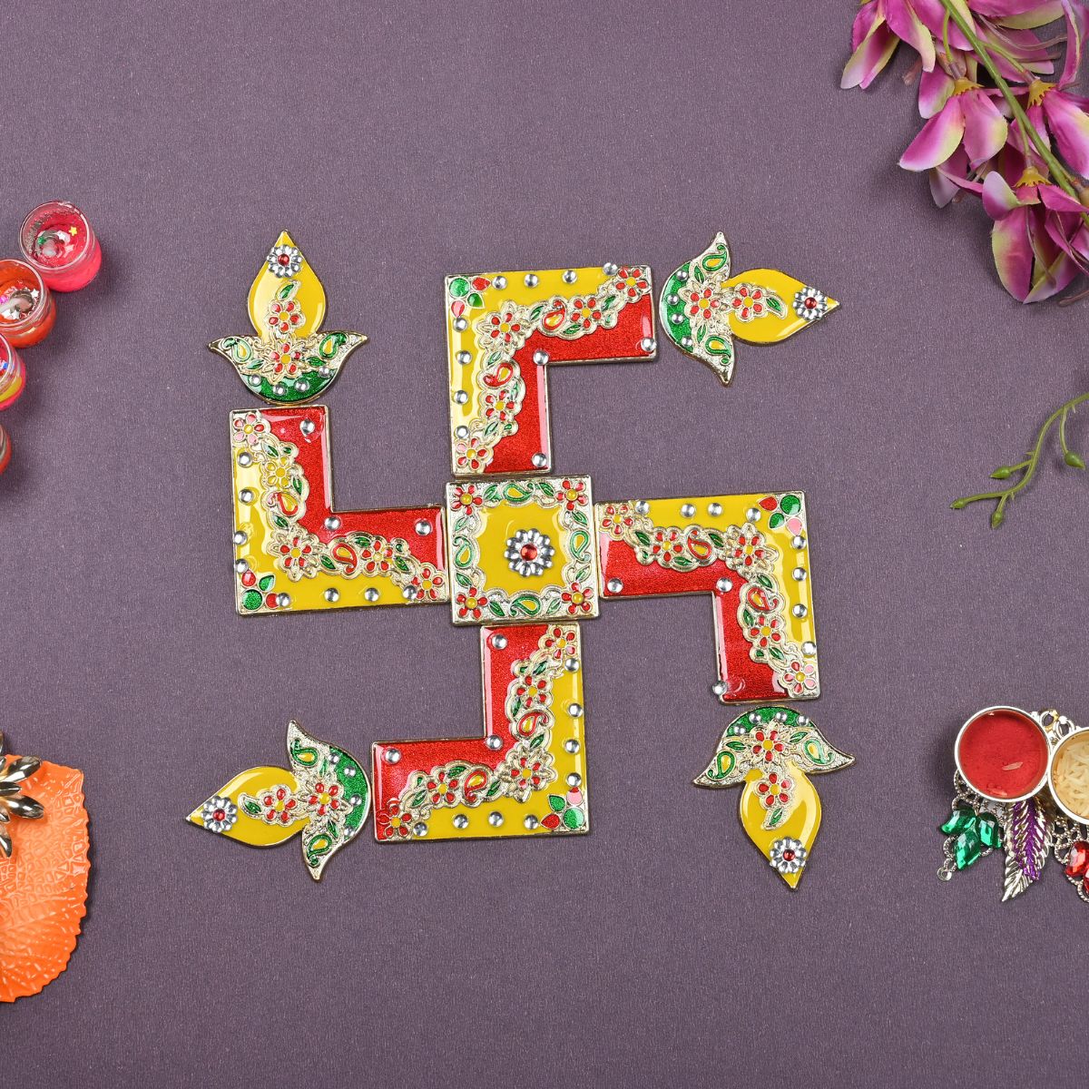 Swastik Meena Stone Rangoli