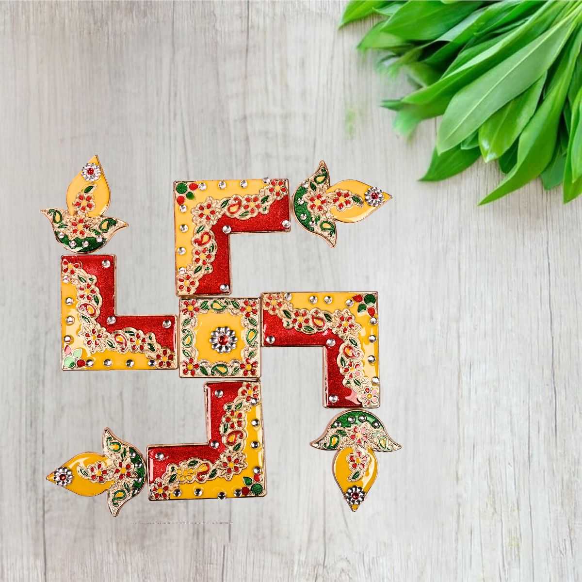 Swastik Meena Stone Rangoli