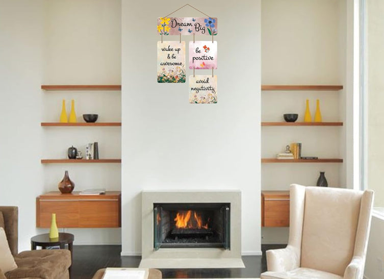Dream Big Motivational Hanging Wall Decor Sign for Home & Office
