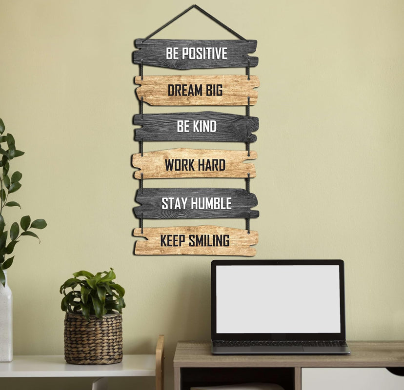 Motivational Wooden Hanging Wall Decor Sign for Home & Office