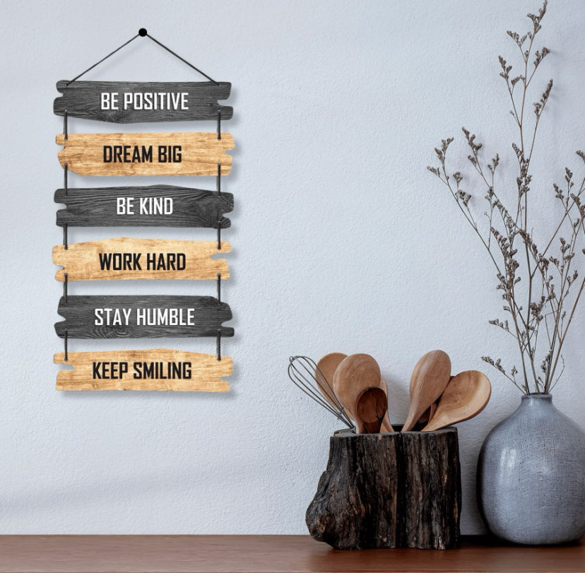 Motivational Wooden Hanging Wall Decor Sign for Home & Office