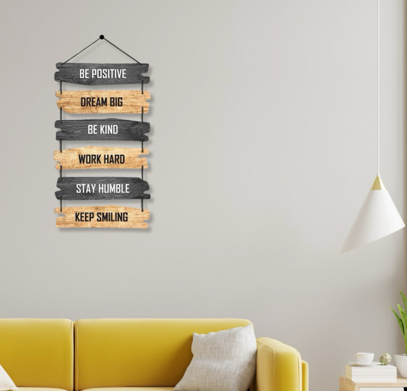 Motivational Wooden Hanging Wall Decor Sign for Home & Office