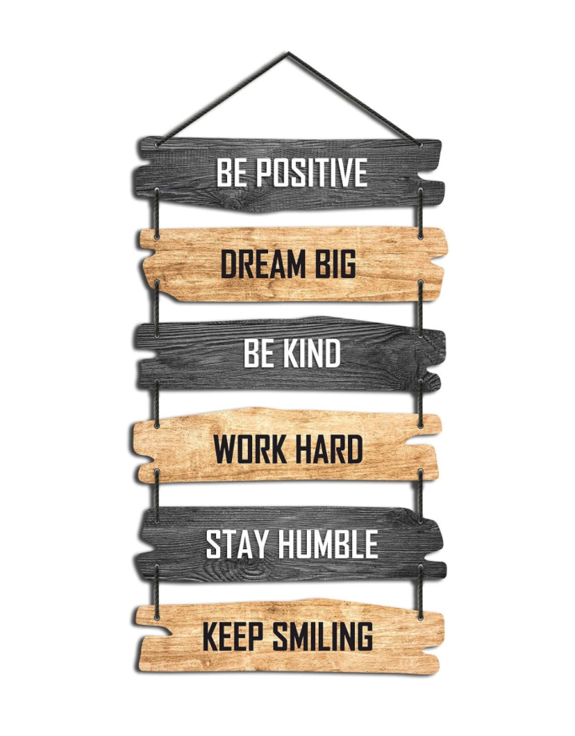 Motivational Wooden Hanging Wall Decor Sign for Home & Office