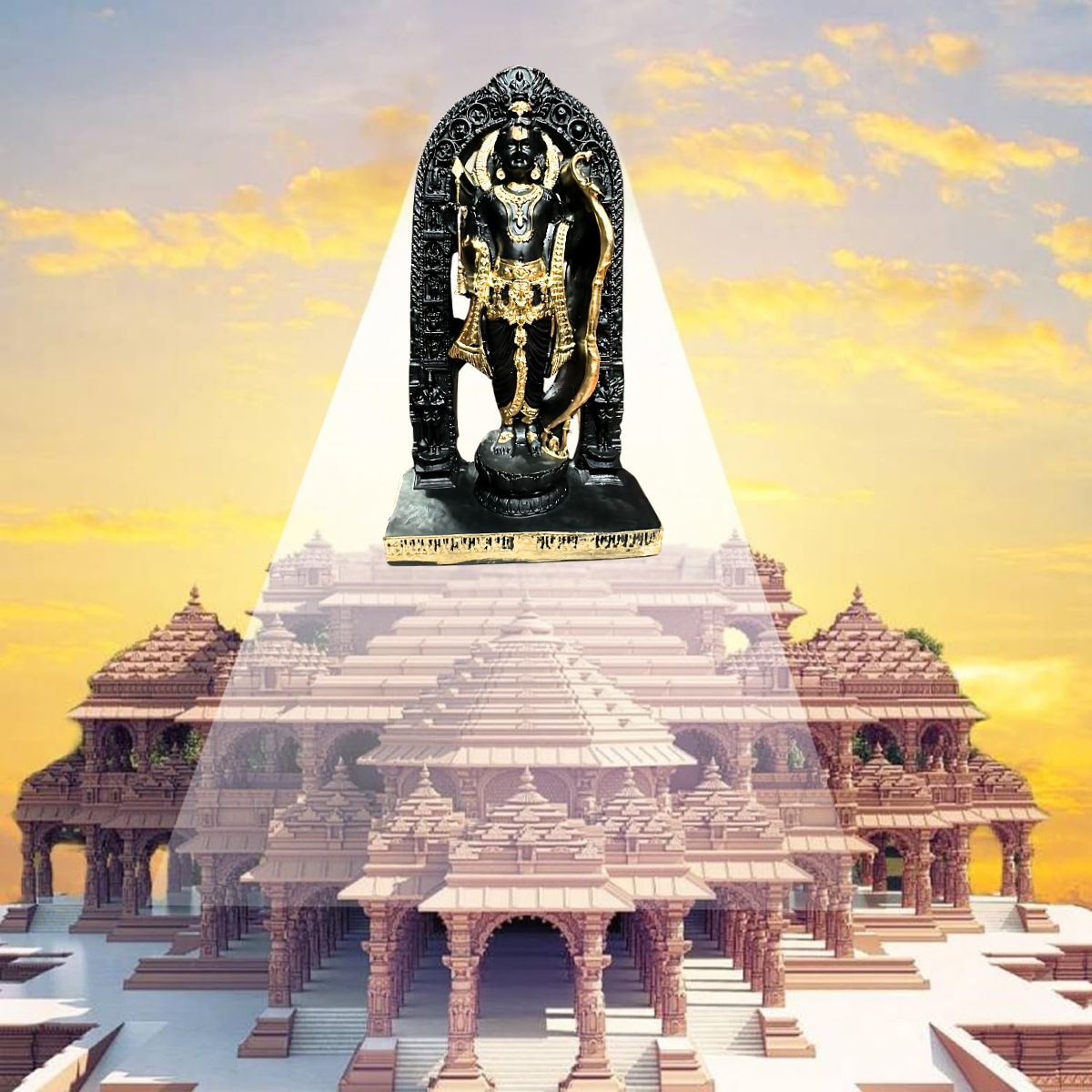 Tiny Shiny Ram Lala Idol Murti Statue -7 Inch