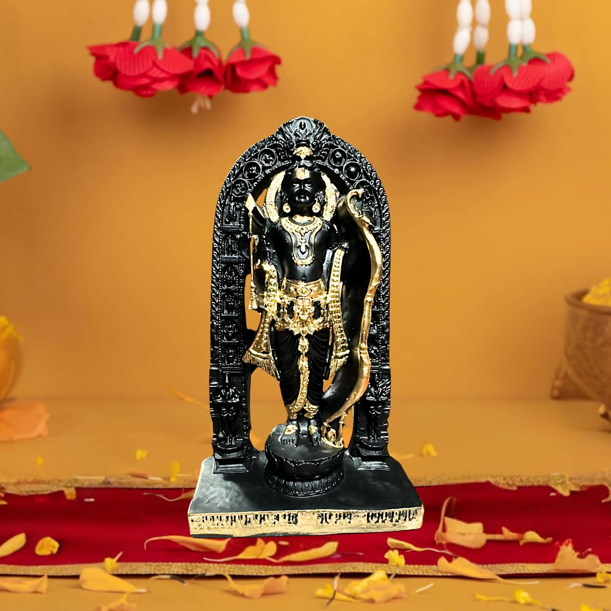Tiny Shiny Ram Lala Idol Murti Statue -7 Inch