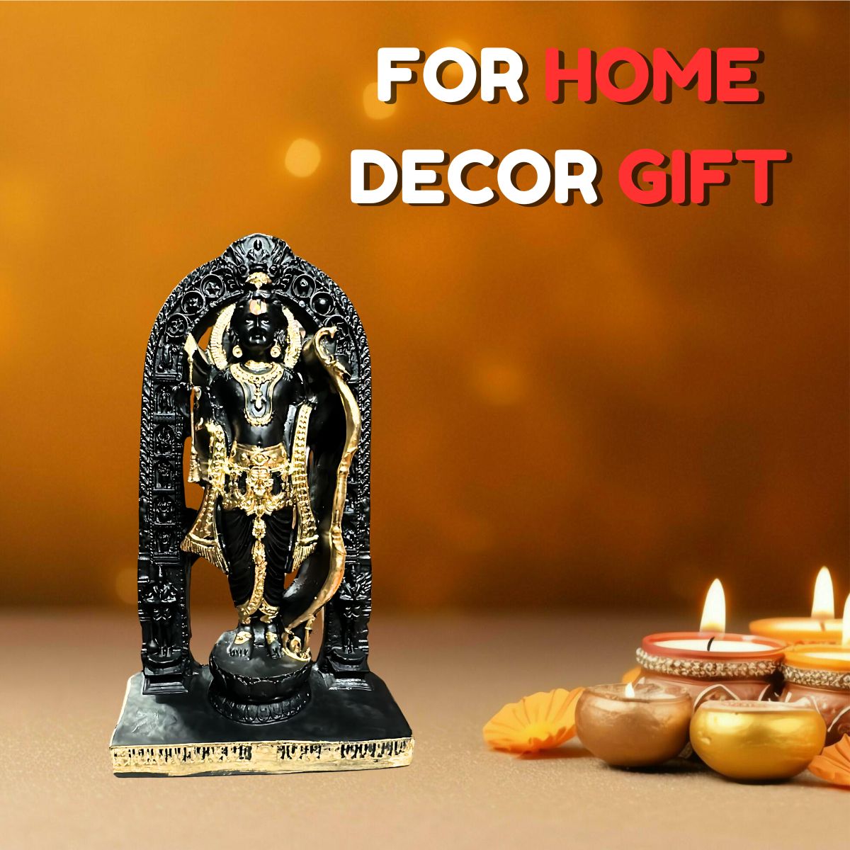 Tiny Shiny Ram Lala Idol Murti Statue -7 Inch