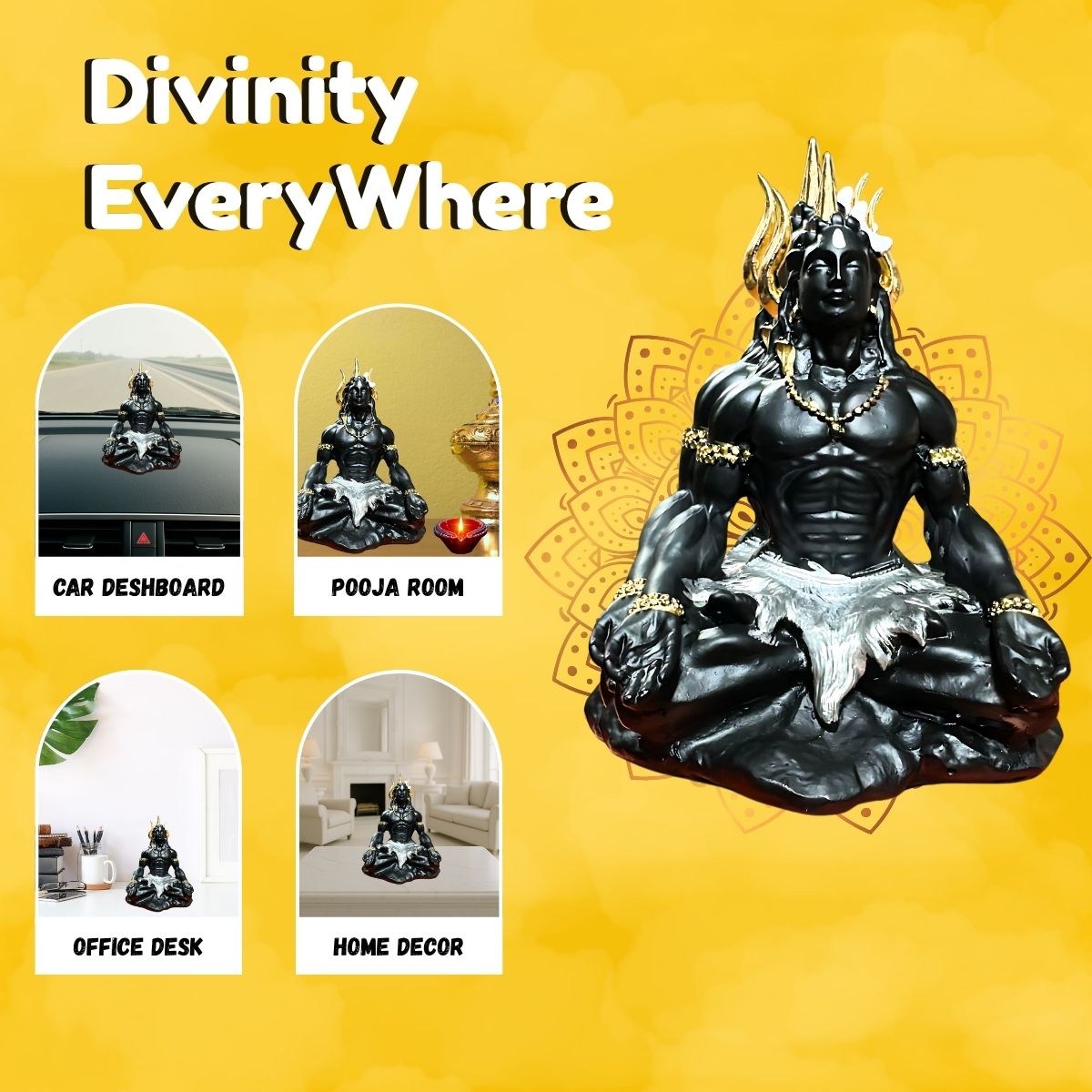 Tiny Shiny Adiyogi Shiv Idol Statue Murti | Mahadev Statue