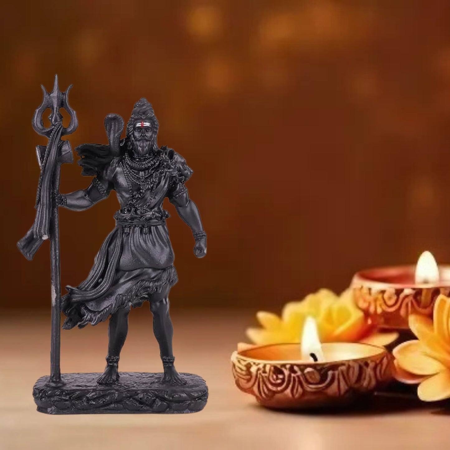 Tiny Shiny Standing Shiv Ji Statue Good Luck Gift