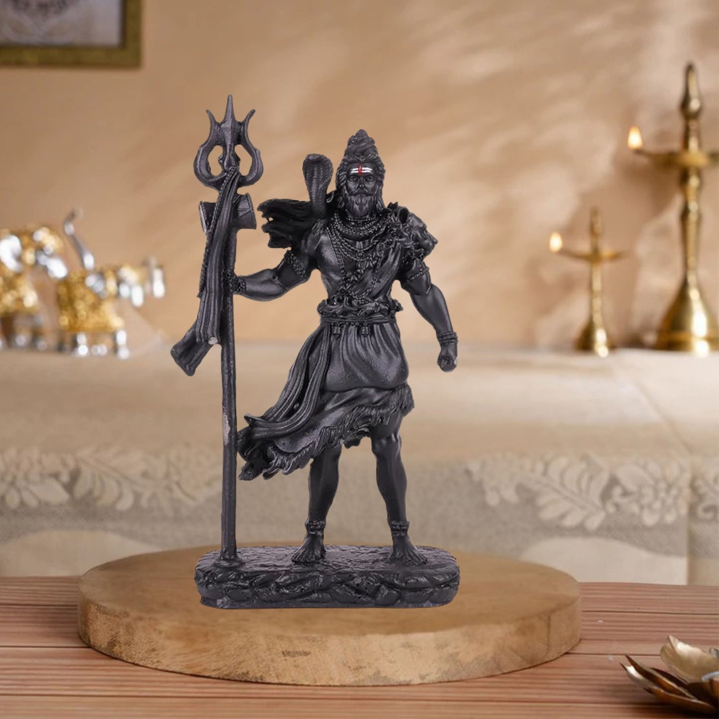 Tiny Shiny Standing Shiv Ji Statue Good Luck Gift