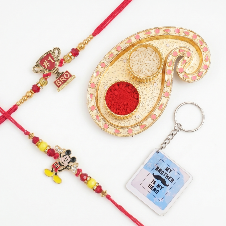 No.1 Bro & Mickey Rakhi Set of 2 | Designer Rakhi for Brother