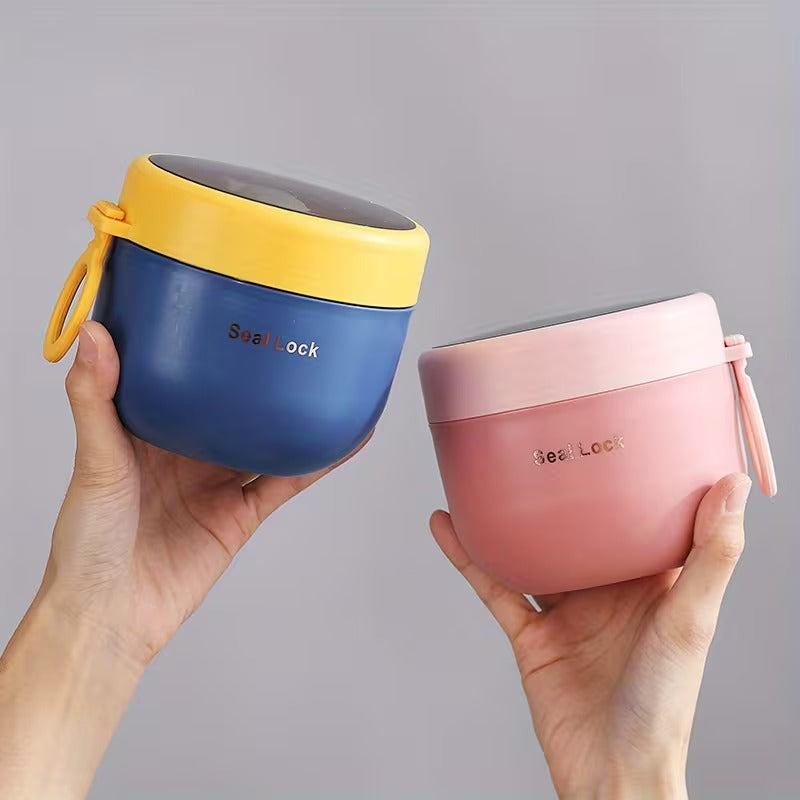 1pc Plastic Thermal Lunch Box, Insulated Lunch Cup, Portable for Camping And Picnic, Food Container, Bento Box,back to school