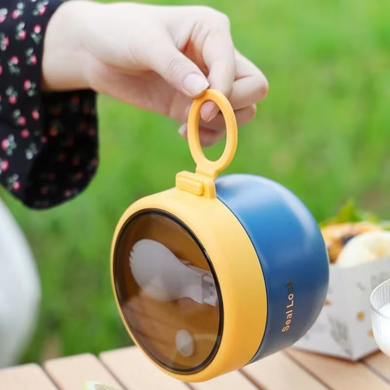 1pc Plastic Thermal Lunch Box, Insulated Lunch Cup, Portable for Camping And Picnic, Food Container, Bento Box,back to school