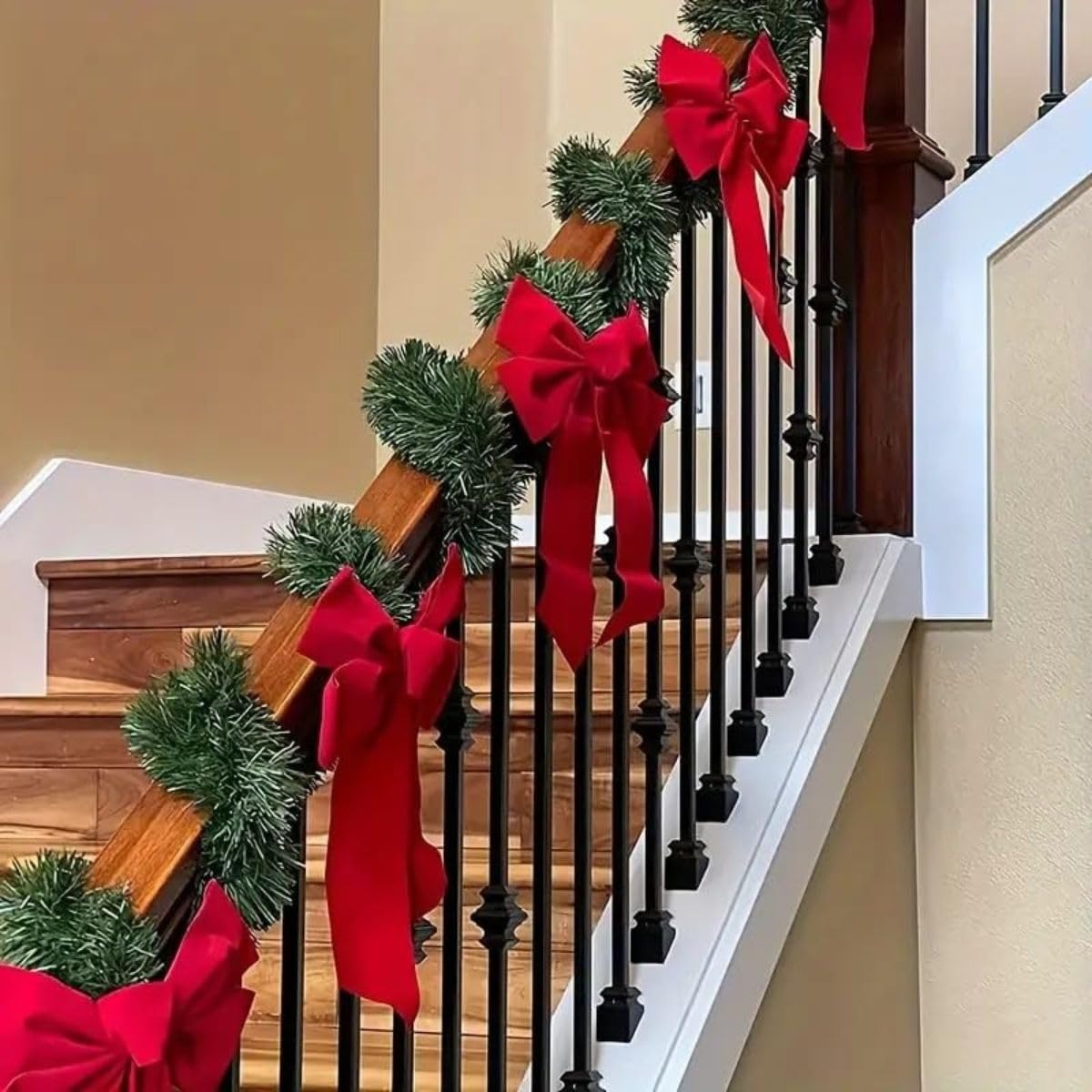 Artificial Green Christmas Tinsel Garland Strings Pack of 10