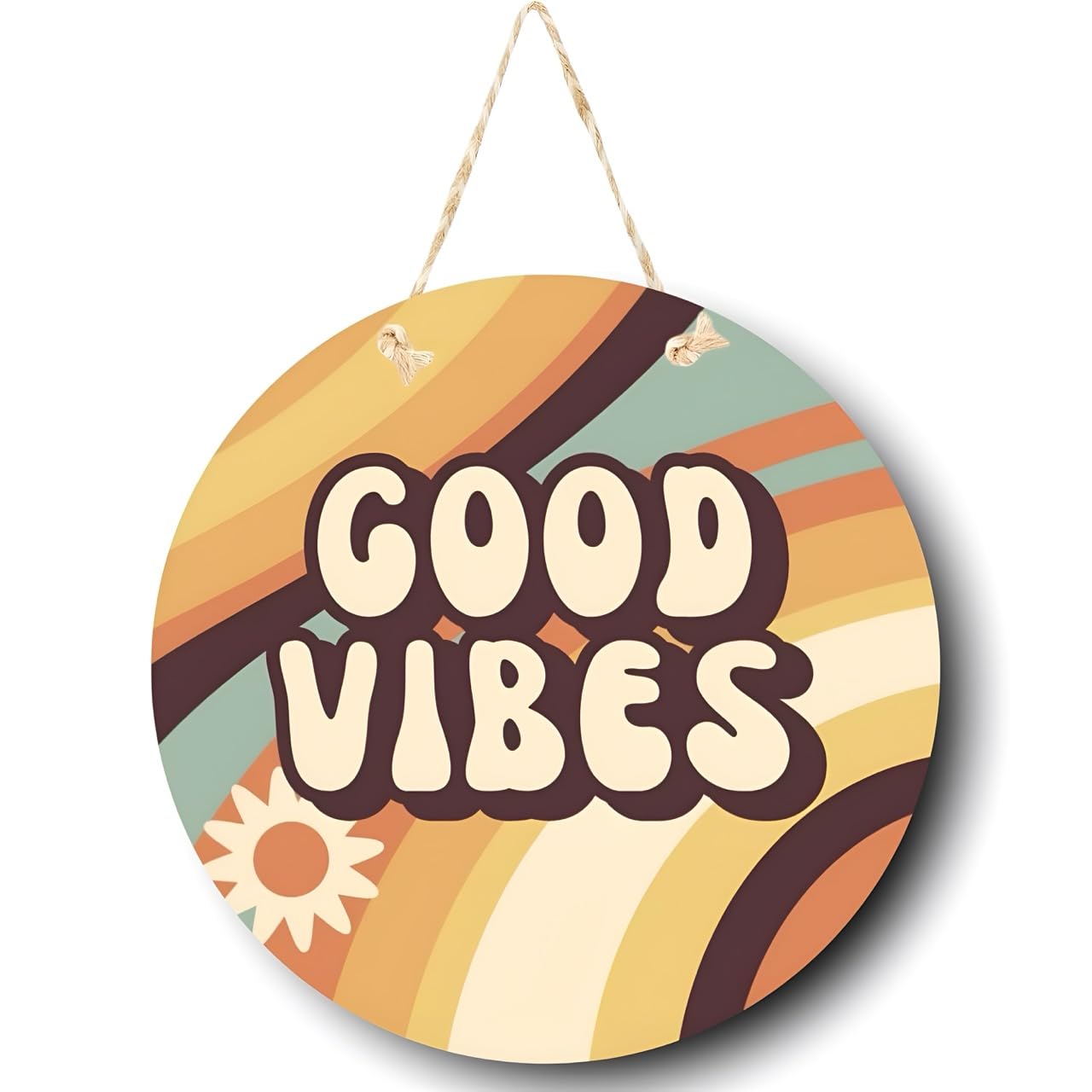 Tiny Shiny Good Vibes Home Decorative Wall Art Mdf Wooden Hanger For Living Room Bedroom | Artworks Decor | Office | Gift | Quotes Items | Wall Hanging For Home Decoration