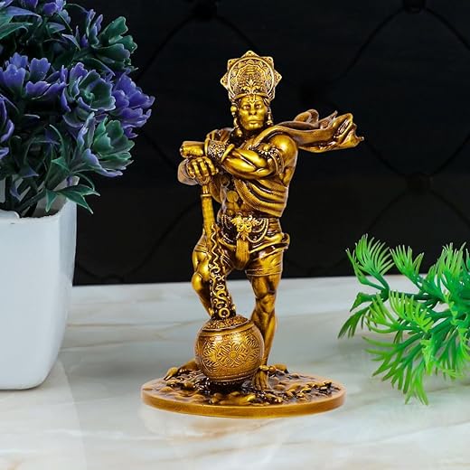 Tiny Shiny Handicrafts Car Dashboard Resin Bahubali Hanuman Idol – Home Decor Item, Hanuman Murti Statue for Car, Office & Gift