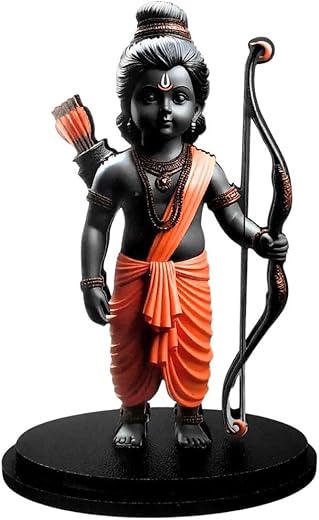 Tiny Shiny RAMA LALA 3D MDF Wooden Figurine | Intricately Carved Decorative Idol for Home & Temple | Spiritual Gift for Devotion and Festive Occasions