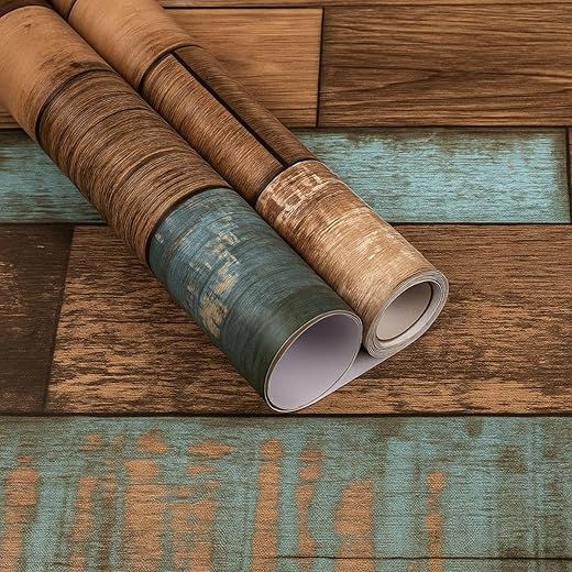 Tiny Shiny Wood Brick Wallpaper for Walls | Peel & Stick 3D Self-Adhesive Vinyl Wall Panels | Rustic Wood-Look Home Décor for Living Room, Bedroom, Kitchen & Office