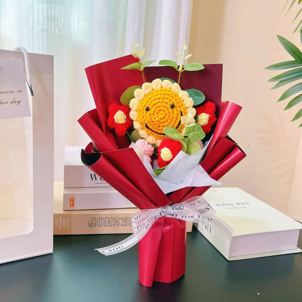 Crochet Sunflower Bouquet Decor